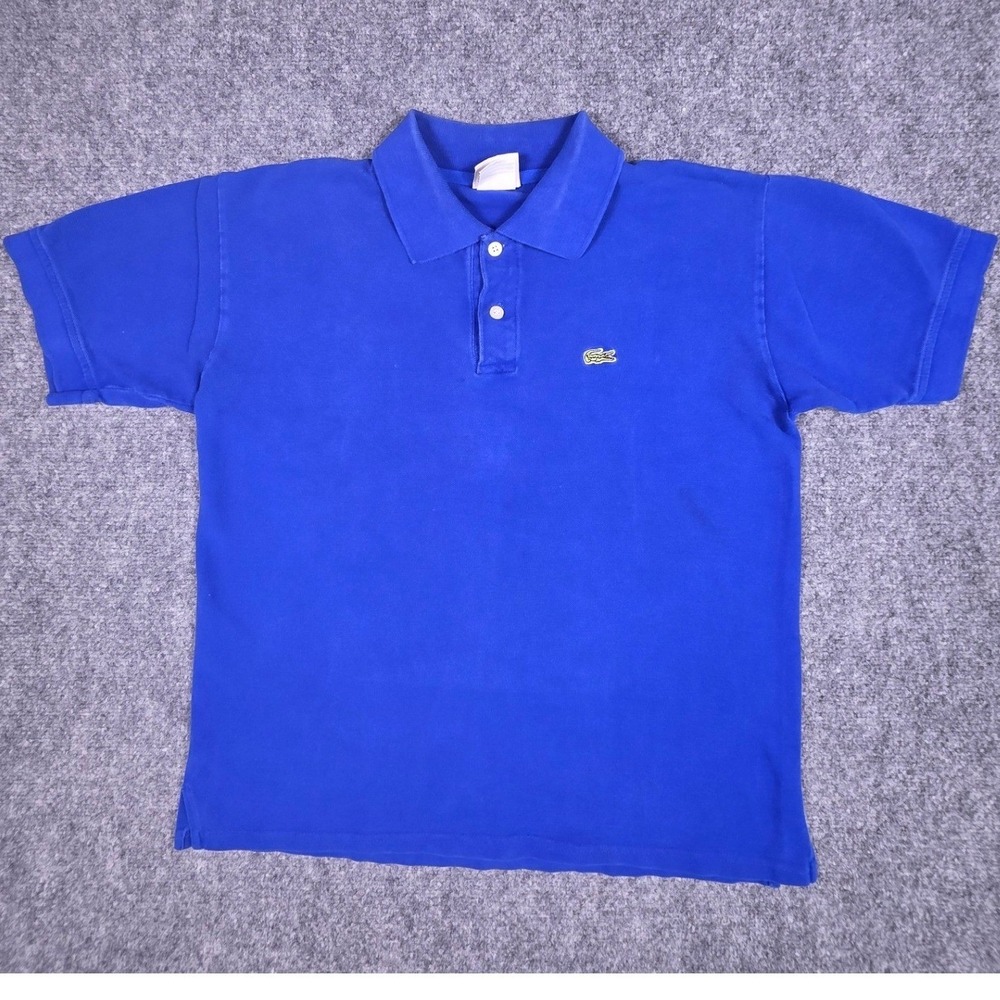 Lacoste Polo Shirt Mens 6 Blue Short Sleeve Pique Cotton Crocodile Logo